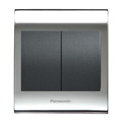 Viko Panasonic Thea Blu İkili Anahtar, Çerçeve Chrome+Beyaz, Kapak Füme