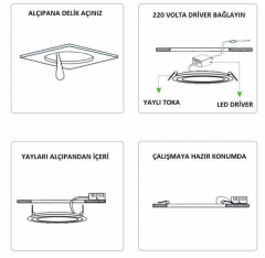 Noas 18w Beyaz Işık Sıva Üstü Yuvarlak Sensörlü Led Panel YL14-1810