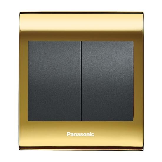 Viko Panasonic Thea Blu İkili Anahtar, Çerçeve Gold+Dore, Kapak Füme