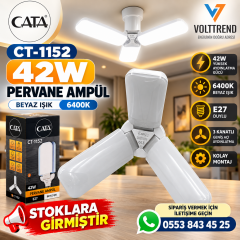 Cata CT-1152 42W LED Pervane Ampul E27 Duy - 6400K Güçlü Beyaz Işık