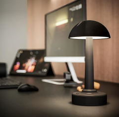 NOAS YL86-1600 Sunset Mat Siyah Dokunmatik, Dimli ve Şarjlı LED Masa Lambası - Gün Işığı (3200K)