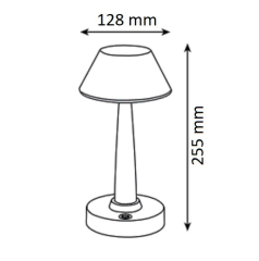 NOAS YL86-1701 Galata Krom Dokunmatik, Dimli ve Şarjlı LED Masa Lambası - Gün Işığı (3200K)