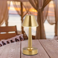 NOAS YL86-1702 Galata Bronz Altın Rengi Dokunmatik, Dimli ve Şarjlı LED Masa Lambası - Gün Işığı (3200K)