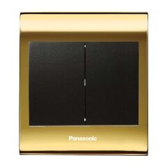Viko Panasonic Thea Blu İkili Anahtar, Çerçeve Gold+Dore, Kapak Siyah