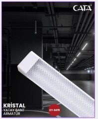Cata CT-2479 120W Kristal Yatay LED Bant Armatürü 4 Sıra LED (20'li Paket)
