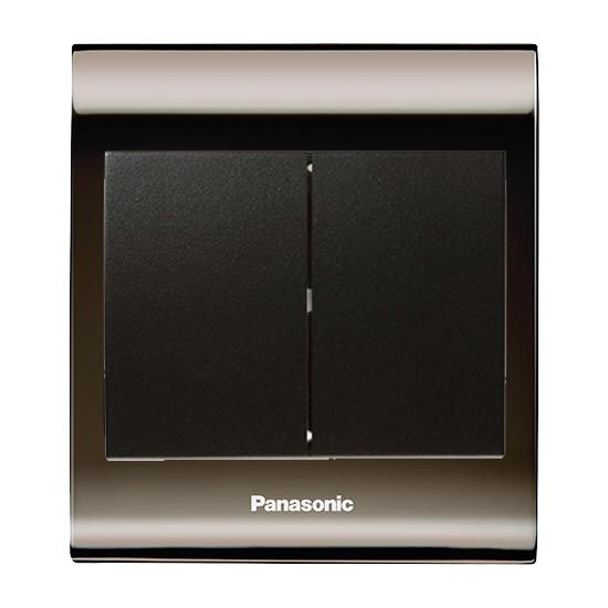 Viko Panasonic Thea Blu İkili Anahtar, Çerçeve Una+Füme, Kapak Siyah