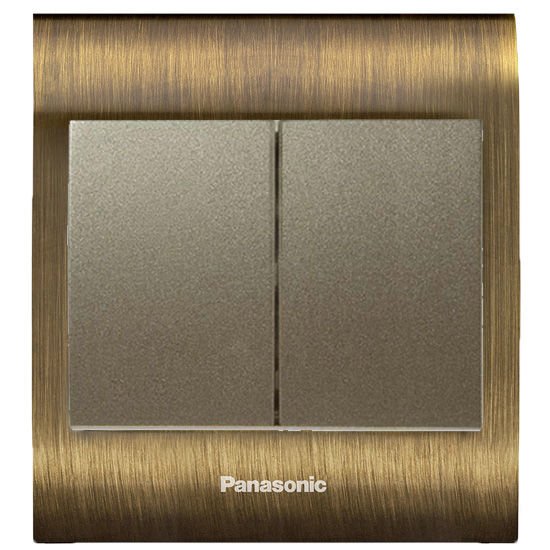 Viko Panasonic Thea Blu İkili Anahtar, Çerçeve Antique+Dore, Kapak Dore