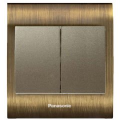 Viko Panasonic Thea Blu İkili Anahtar, Çerçeve Antique+Dore, Kapak Dore