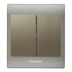 Viko Panasonic Thea Blu İkili Anahtar, Çerçeve Inox Matt+Dore, Kapak Dore