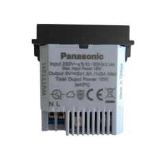 Viko Panasonic Thea Modüler Siyah Usb Şarj Prizi Type A+C 5V 3A Mekanizma - WVTT12414BL-TR