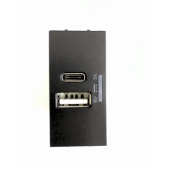 Viko Panasonic Thea Modüler Siyah Usb Şarj Prizi Type A+C 5V 3A Mekanizma - WVTT12414BL-TR