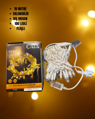 Cata CT-8501 10 Metre Eklenebilir 100 LED'li Flaşlı Dış Mekan Süsleme İp LED - Günışığı IP65