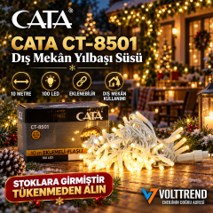 Cata CT-8501 10 Metre Eklenebilir 100 LED'li Flaşlı Dış Mekan Süsleme İp LED - Günışığı IP65