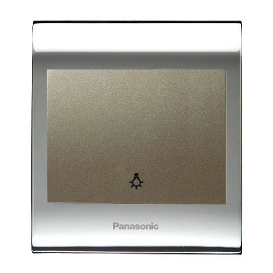 Viko Panasonic Thea Blu Light Anahtar, Çerçeve Chrome+Beyaz, Kapak Dore