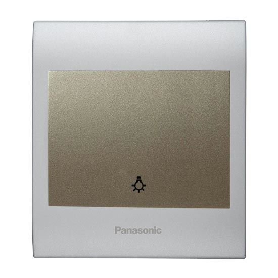 Viko Panasonic Thea Blu Light Anahtar, Çerçeve Chrome Matt+Beyaz, Kapak Dore