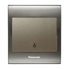 Viko Panasonic Thea Blu Light Anahtar, Çerçeve Inox+Beyaz, Kapak Dore