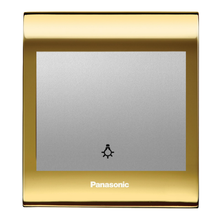 Viko Panasonic Thea Blu Light Anahtar, Çerçeve Gold+Dore, Kapak Metalik Beyaz