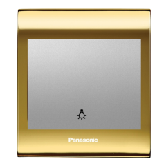 Viko Panasonic Thea Blu Light Anahtar, Çerçeve Gold+Dore, Kapak Metalik Beyaz