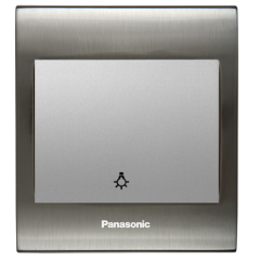 Viko Panasonic Thea Blu Light Anahtar, Çerçeve Inox+Beyaz, Kapak Metalik Beyaz