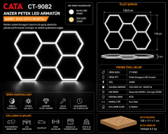 Cata CT-9082 Anzer 240 Watt Petek Şeklinde Led Linear Aydınlatma Armatürü