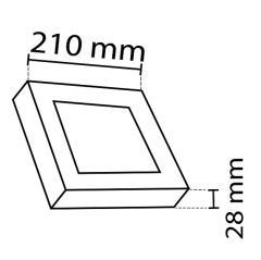 Noas 18w Sıva Üstü Kare Beyaz Kasa Led Panel YL15-1800, YL15-1801