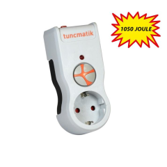 Tunçmatik Tekli Akım Korumalı Priz Anahtarlı, Fişe Takılan 1050 Joule TSK19019, TSK19020