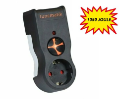 Tunçmatik Tekli Akım Korumalı Priz Anahtarlı, Fişe Takılan 1050 Joule TSK19019, TSK19020