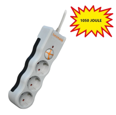 Tunçmatik Üçlü Akım Korumalı Priz Anahtarlı, 1.5 Metre Kablolu 1050 Joule TSK19009, TSK19010
