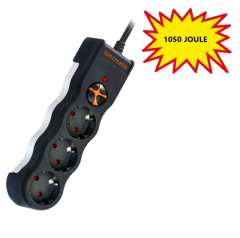 Tunçmatik Üçlü Akım Korumalı Priz Anahtarlı, 1.5 Metre Kablolu 1050 Joule TSK19009, TSK19010