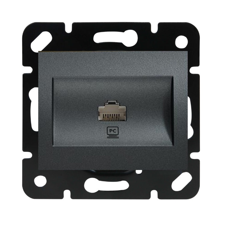 Viko Panasonic Thea Blu Füme Tekli Data Cat-6 İnternet Prizi Çerçevesiz WBTR04045DG-TR