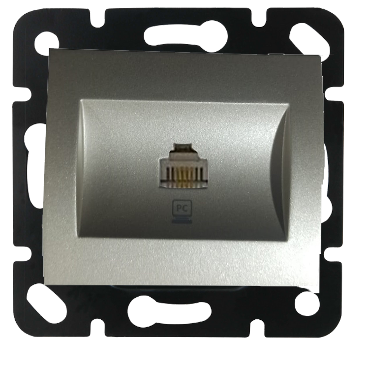Viko Panasonic Thea Blu Metalik Beyaz Tekli Data Cat-6 İnternet Prizi Çerçevesiz WBTR04045MW-TR