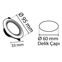 Noas 5W Black + Silver Kasa Led Spot YL38-0531, YL38-0532 - (2 ADET)