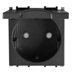 Viko Panasonic Modüler Siyah Kapaklı Topraklı Priz Çk Alt+Kapak 2M - WVTT22101BL-TR