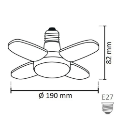 Noas 20W 6500K Beyaz Işık Manolya Pervane Led Ampul 1800 Lümen YL90-0021