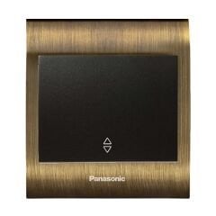 Viko Panasonic Thea Blu Vavian Anahtar, Çerçeve Antique+Dore, Kapak Siyah
