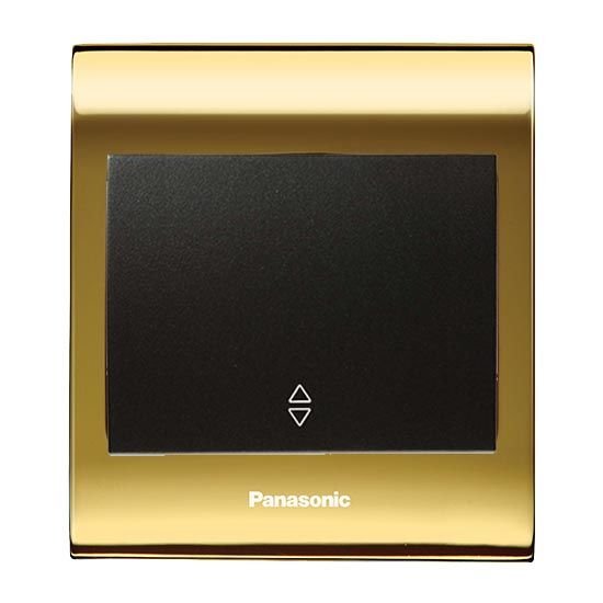 Viko Panasonic Thea Blu Vavian Anahtar, Çerçeve Gold+Dore, Kapak Siyah