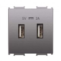 Viko Panasonic Thea Modüler Antrasit Usb Şarj Prizi Alt+Kapak 2M 5V-2A - WVTT22314AN-TR