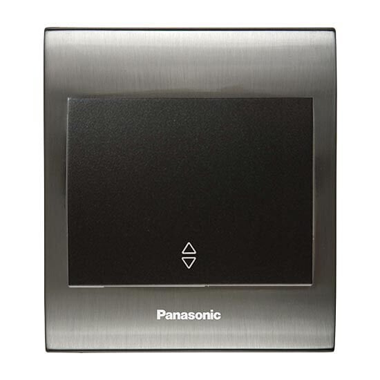 Viko Panasonic Thea Blu Vavian Anahtar, Çerçeve Inox+Beyaz, Kapak Siyah