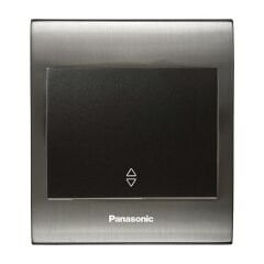 Viko Panasonic Thea Blu Vavian Anahtar, Çerçeve Inox+Beyaz, Kapak Siyah