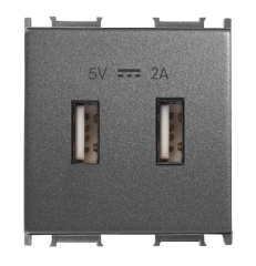 Viko Panasonic Thea Modüler Füme Usb Şarj Prizi Alt+Kapak 2M 5V-2A - WVTT22314DG-TR