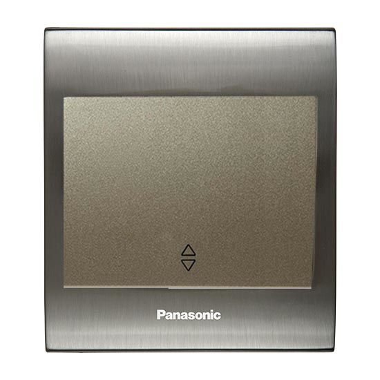 Viko Panasonic Thea Blu Vavian Anahtar, Çerçeve Inox+Beyaz, Kapak Dore