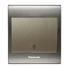 Viko Panasonic Thea Blu Vavian Anahtar, Çerçeve Inox+Beyaz, Kapak Dore