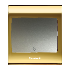 Viko Panasonic Thea Blu Vavian Anahtar, Çerçeve Gold+Dore, Kapak Metalik Beyaz