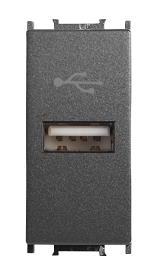 Viko Panasonic Modüler Füme USB Konnektör Alt+Kapak 1M - WVTT14194DG-TR