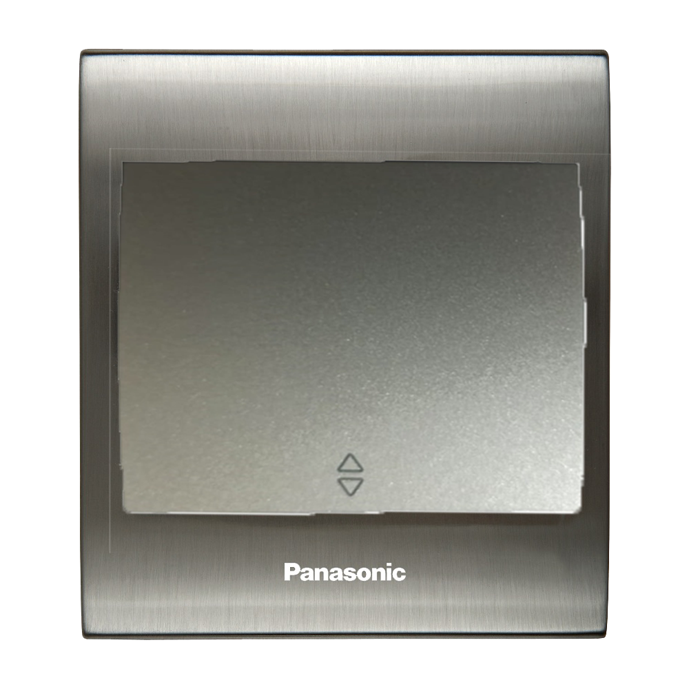 Viko Panasonic Thea Blu Vavian Anahtar, Çerçeve Inox+Beyaz, Kapak Metalik Beyaz