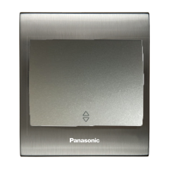 Viko Panasonic Thea Blu Vavian Anahtar, Çerçeve Inox+Beyaz, Kapak Metalik Beyaz