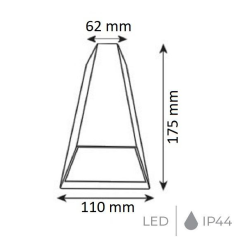 Noas YL83-1042 BERGAMA 6 Watt Siyah Çift Yönlü Dış Mekan LED Aplik - Gün Işığı (3200K)