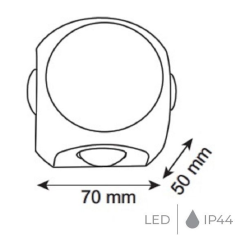 Noas YL83-1052 ALİNDA Siyah 4 Yönlü Dış Mekan Aplik - Gün Işığı (3200K)
