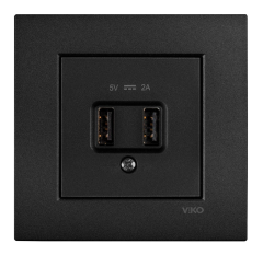 Viko Novella Siyah USB Şarj Prizi 5V 2A ÇERÇEVELİ - 92605509
