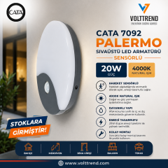 Cata 12W Sensörlü Dekoratif Sıva Üstü Led Duvar Aplik Aydınlatma CT-7092